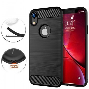 Juodas silikoninis carbon dėklas (Apple Iphone XR)
